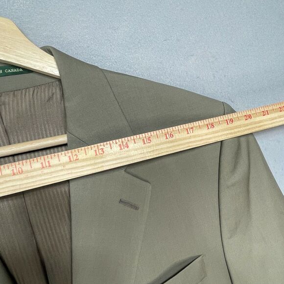 Lauren Ralph Lauren 2 Button 100%‎ Wool Beige Blazer Tagged 42R - Picture 2 of 9